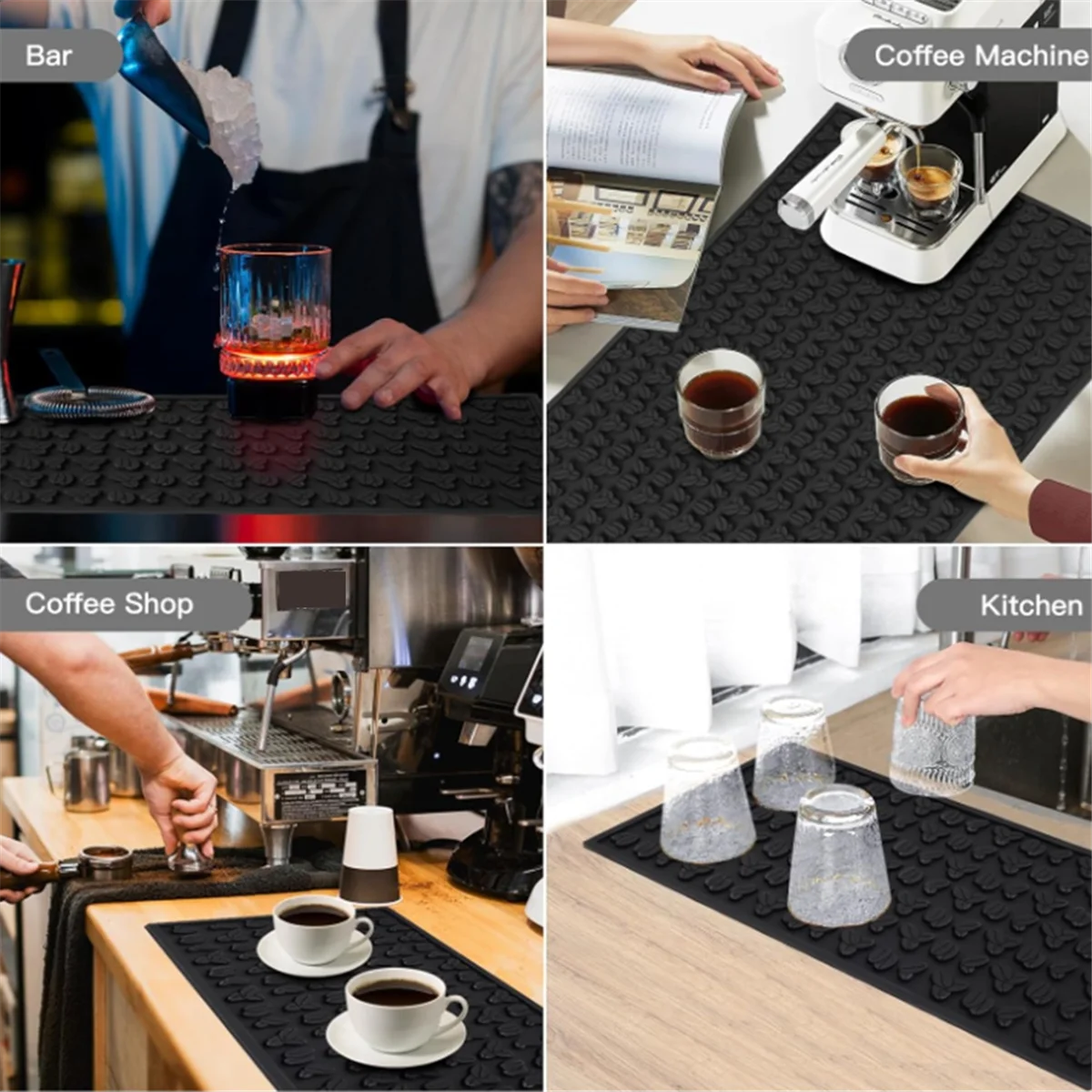 A71P Barmatte 45x30x0,8CM Matten Rutschfeste PVC Bar Service Spill Mat Gelb