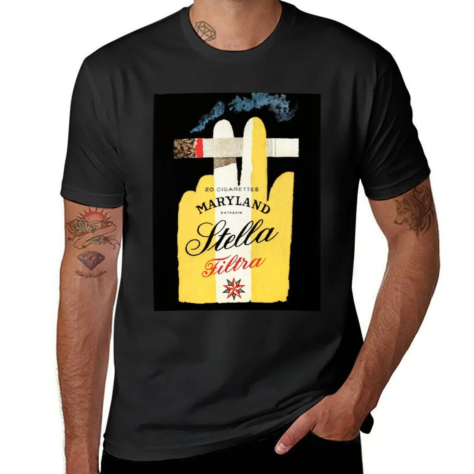 MARYLAND Stella Filtra Cigarettes 1956 Vintage Tobacco Advertising T-Shirt anime clothes blanks sports fans mens white t shirts