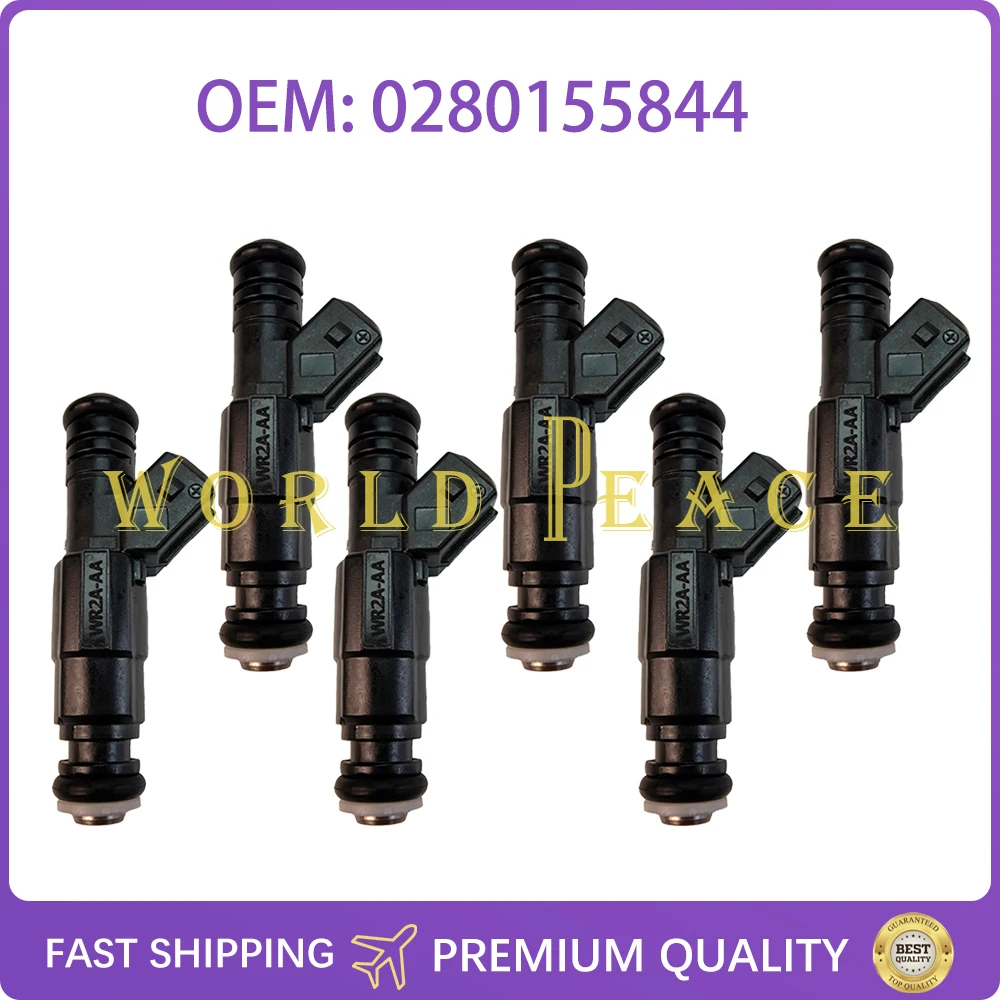 

6PCS Brand New Fuel Injectors 0280155844 WR2A-AA Higher quality Fit For BMW E31 E32 E34 E38 3 5 7 8 SERIES 1985-2000 19lb 220cc
