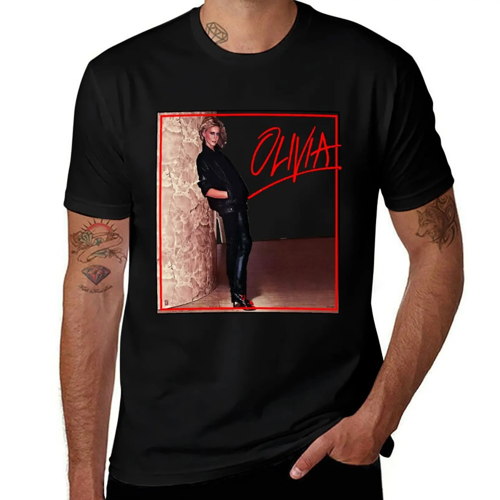 Love Funny Man Olivia Newton Actress Businessman John Dancer Day Gift for T-Shirt Casual All Match Tee Shirt for Men T-Shirt