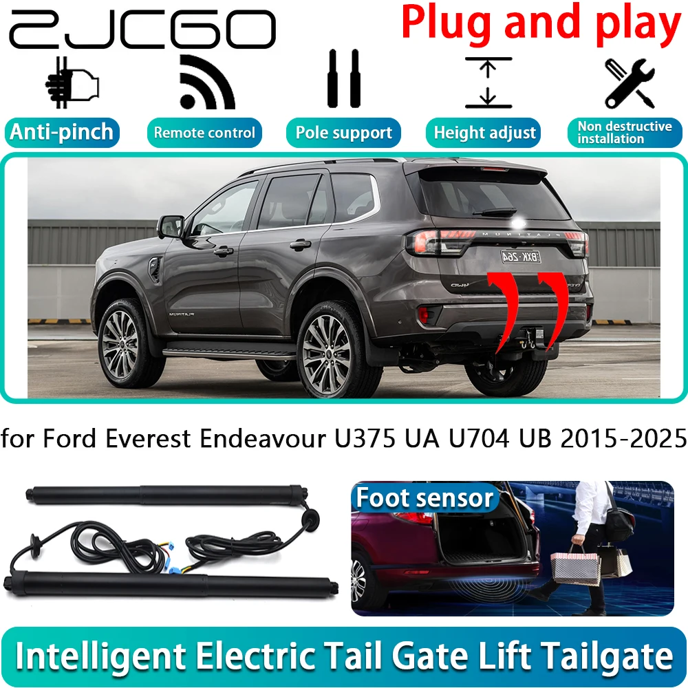 

ZJCGO for Ford Everest Endeavour U375 UA U704 UB 2015-2025 Electric Powered Tailgate Power Liftgate Automatic Tailgate System