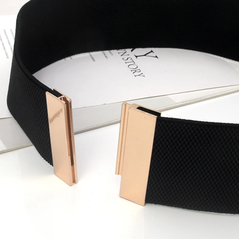 ยางยืดและเรียบง่ายของผู้หญิงเอวกว้างเวอร์ชั่นเกาหลีพร้อมกระโปรงเอวปกชุดอเนกประสงค์เข็มขัดตกแต่งยืดหยุ่น