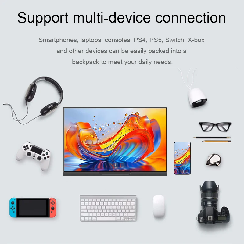 16inch Portable Monitor 120HZ 100%sRGB Display FHD External Second Computer Screen Gaming for PC Laptop Cell Phone Ps4/5 Switch