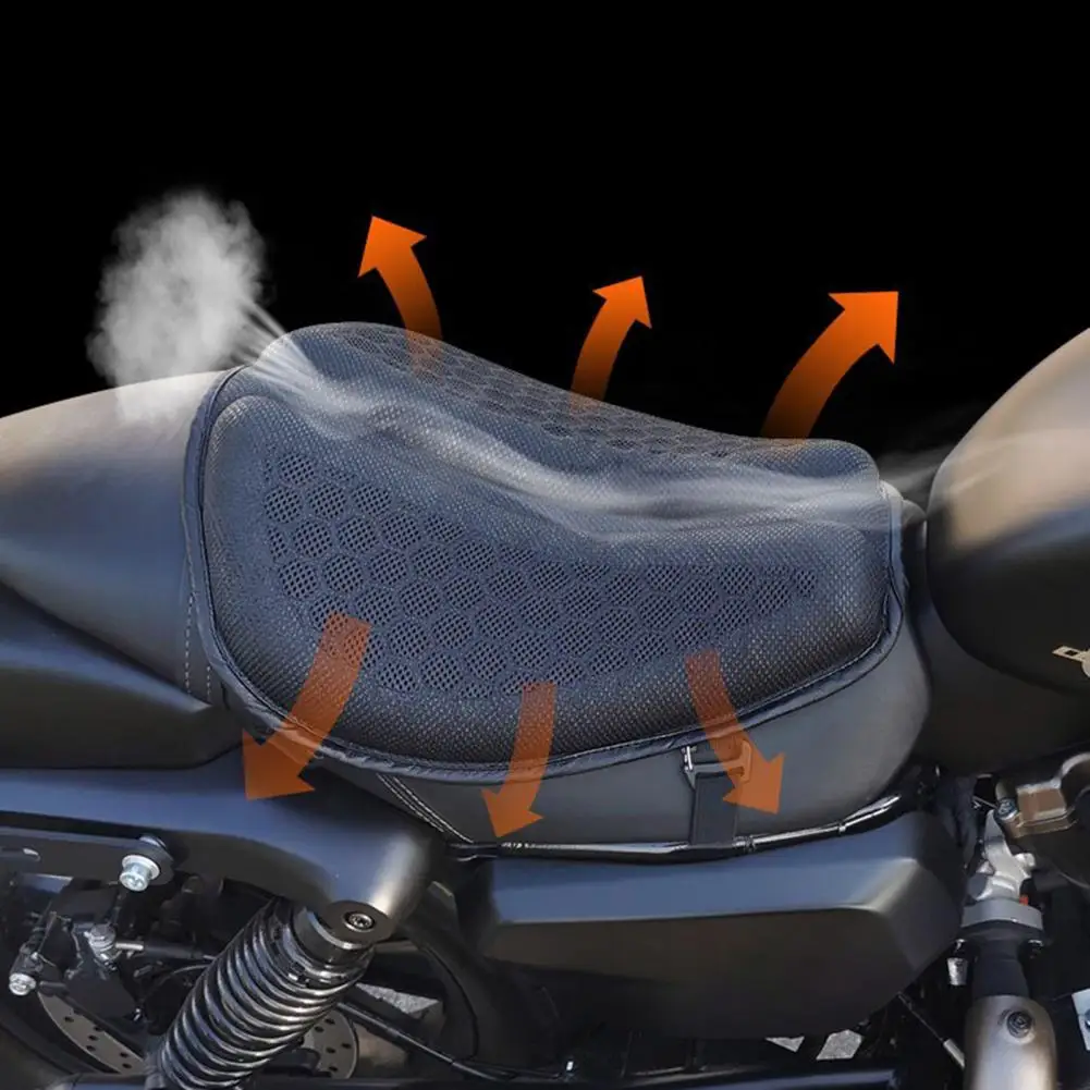 Motorcycle Gel Seat Cushion 3D Honeycomb Shock Absorption Seat Cushion Tailbone Soreness Relief Motorbike Seat Cover