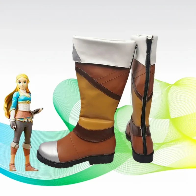 Game Zelda Princess Cosplay Shoes Long Straight Boots High Heels Accessory Halloween