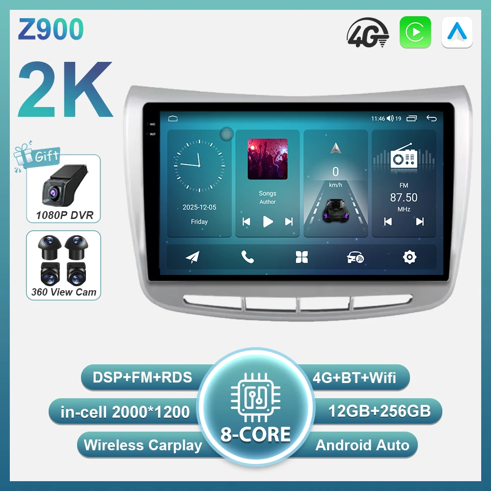 Android 16 Carplay autoradio voor Lancia Delta 2009 - 2019 GPS navigatie stereo auto multimediaspeler 5G Wifi 2k scherm BT DSP