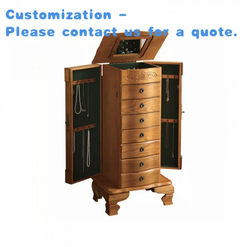 

custom.New Style High End Graceful Wood Mirror Jewelry Cabinet