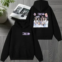 2025 Corea ILLIT Kpop Band nuevo álbum doble cara gráficos sudaderas con capucha Unisex tendencia Y2k jersey hombres mujeres polar Casual sudadera