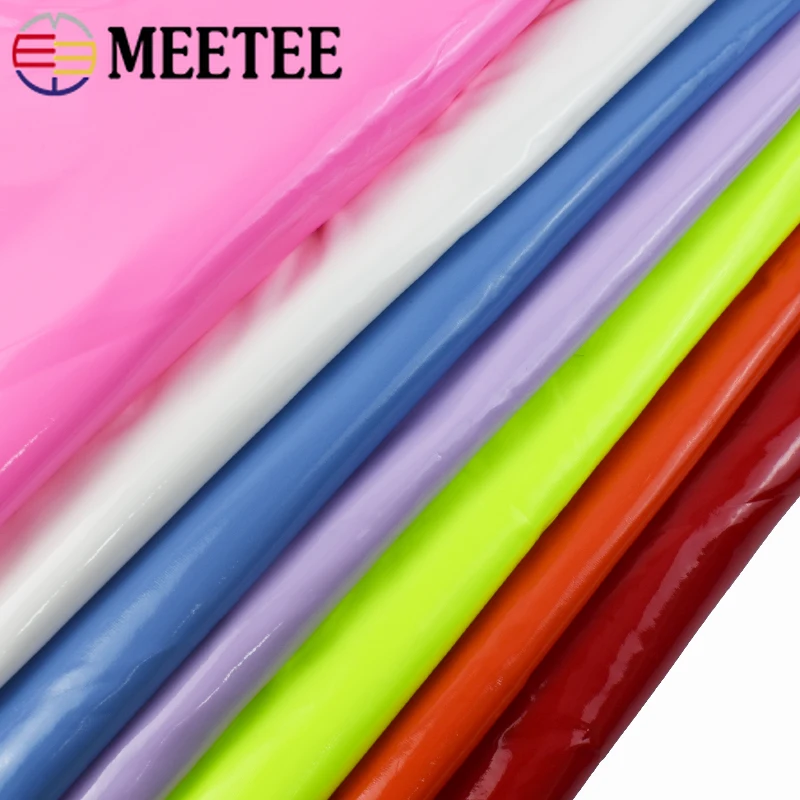 50*145cm Meetee 0.4mm Thick Bright Elastic PU Synthetic Leather Fabric for Sexy Party Skirt Dress Clothes DIY Sewing Accessories