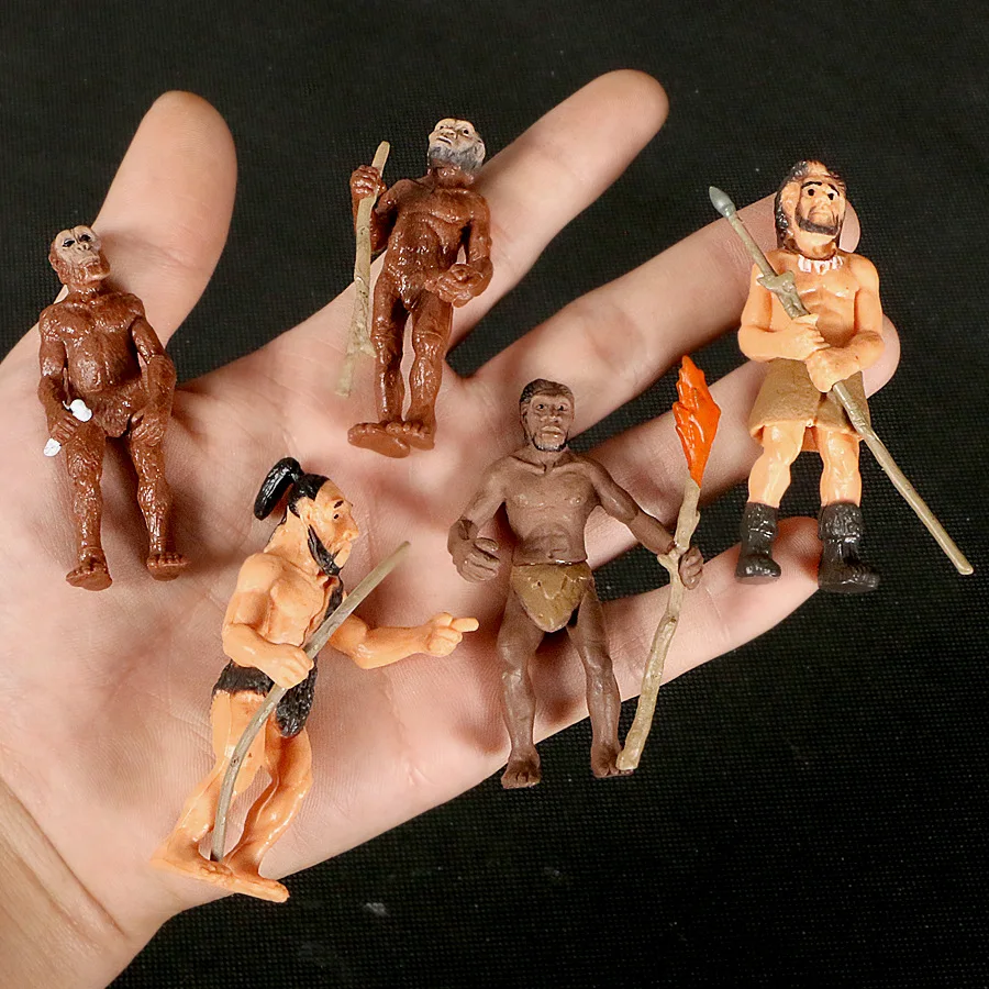 Simulation Human Evolution of Man Primitive Human Prehistoric Life Animal Models Historical Educational Figurines Toys Kids Gift