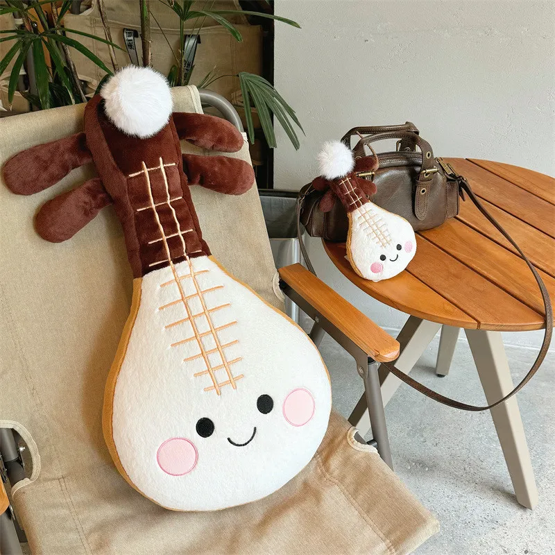 Travesseiro de pelúcia pipa de desenho animado, cama macia, sofá, clássico, instrumentos musicais chineses, boneca fofa, decoração de casa, presente para amantes de música
