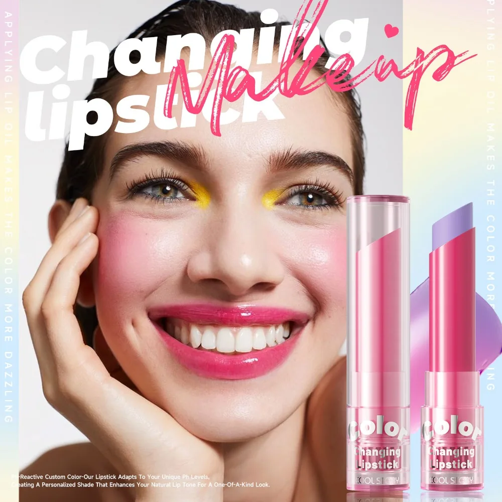 3-Piece Tinted Lip Balm Set Color Changing Hydrating Glossy Moisturizing Lipstick Lightweight Natural Flush for Daily Office