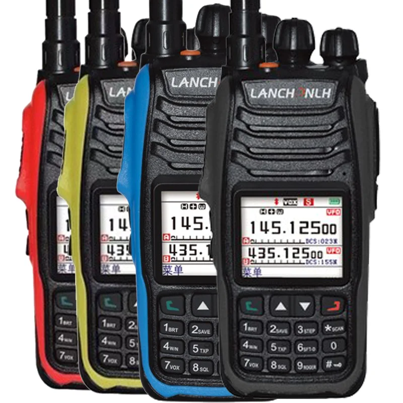 LANCHONLH HG-UV79 10W Amateur Ham Radio Station with Air Band Receive Color LCD Finger PTT Motorcycle Bluetooth Walkie Talkie