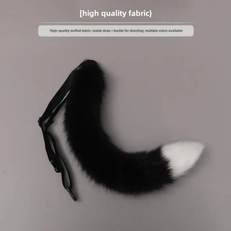 2023 New Style Fox Tail Suit Cute Japanese Handmade Cosplay Cat Maid Costume Tail Wig Cosplay Accessories Tail Belt