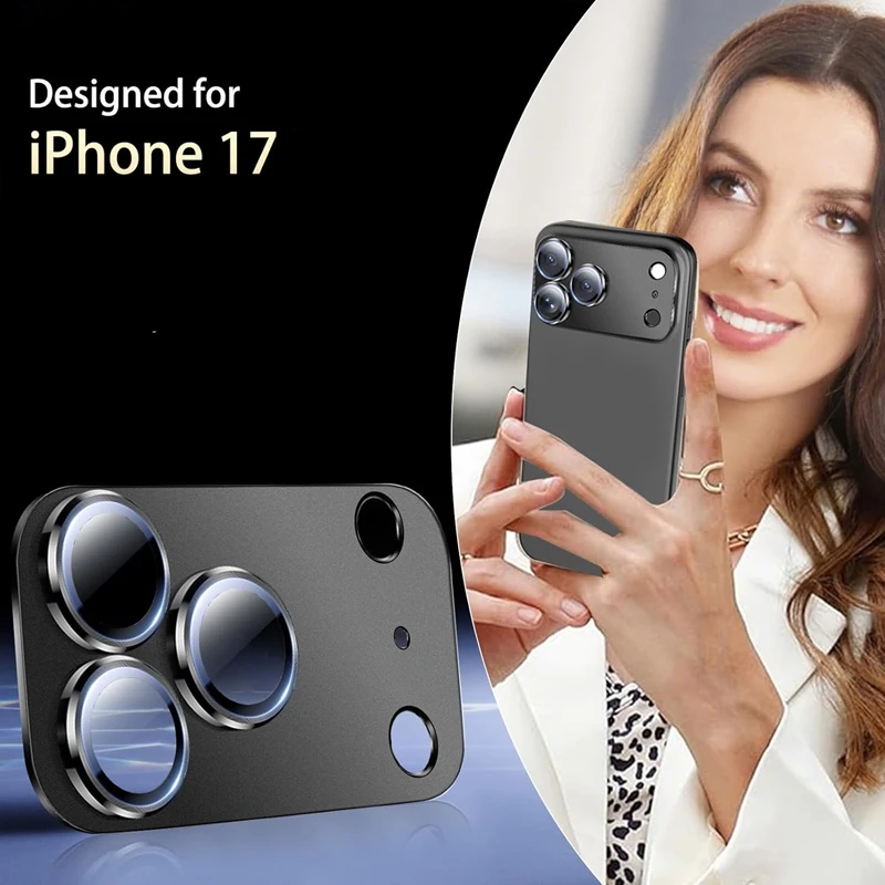For iPhone 17 Air Pro Max Aluminum Alloy AR Tempered Glass Lens Cap Anti-scratch Metal Camera Protector Cover for iPhone17 17PM
