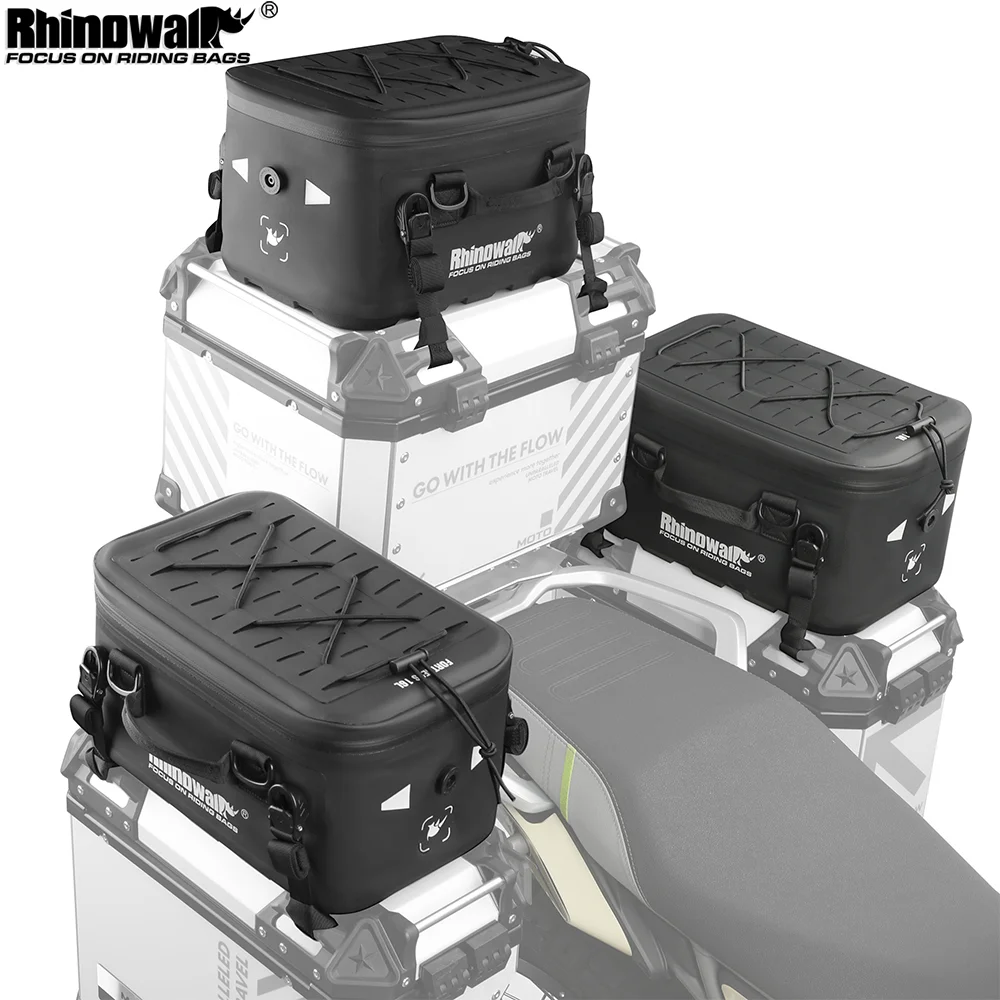 Rhinowalk Motorcycle Side Bag Waterproof Motor Collision Resistant Side Box Top Pannier Case For BMW Adventure Rear Seat Luggage
