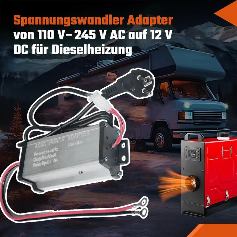 ل 5 كيلو واط ل 8 كيلو واط مسخن الهواء سخان التوقف 220 فولت إلى 12 فولت التيار المتناوب/تيار مستمر محول التيار الكهربائي محول للقافلة ، RV الاتحاد الأوروبي التوصيل