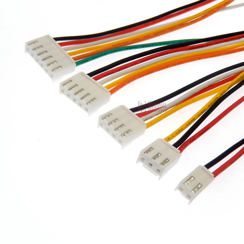2/5PCS JST VH3.96 VH 3.96mm 100/200/300mm Female Housing Plug Connector Wire Cable 2 3 4 5 6 7 8 9 10Pin 22AWG Wire 20cm Length