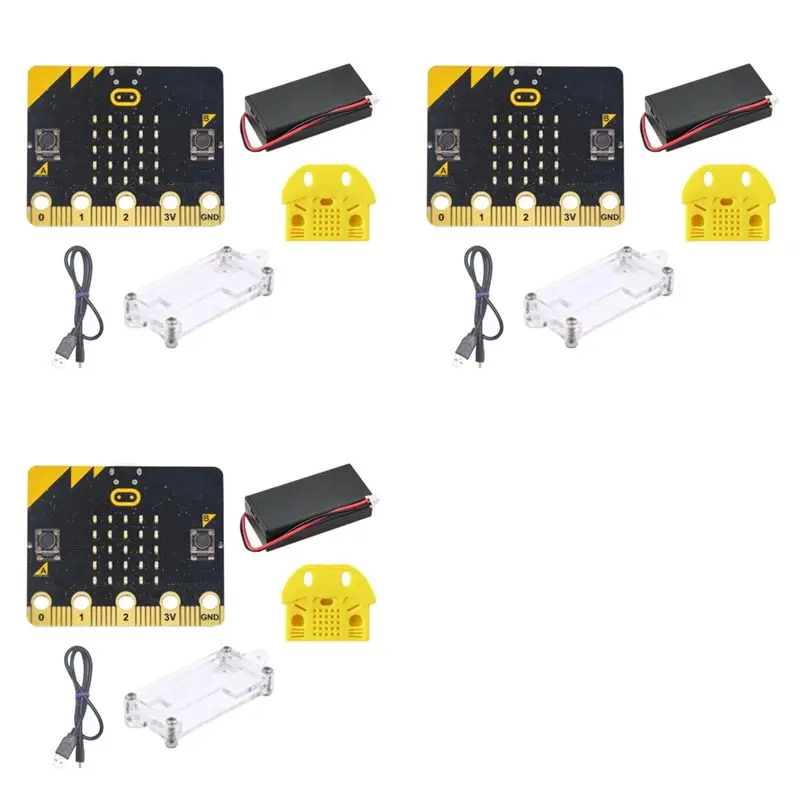 ABZZ-3X BBC Microbit Go Start Kit Micro:Bit BBC Programmable Learning Development Board With Protective Case For DIY Projects