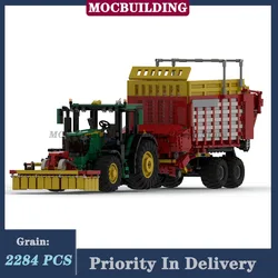 MOC City Technology Loading Truck 1:17 Silage and Harvest Transport Wagon Model Building Block Assembly Collection Toy Gifts