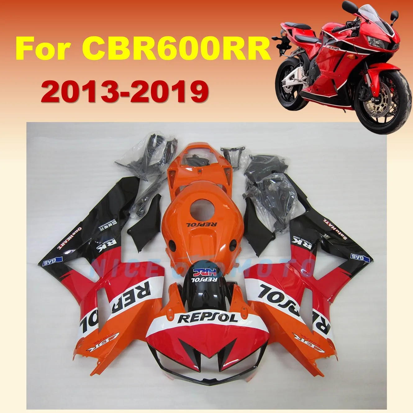 

For HONDA CBR600RR CBR 600RR Cowling CBR600 RR 2013 2014 2015 2016 2017 2018 ABS Injection Plastics Bodywork Fairing kit