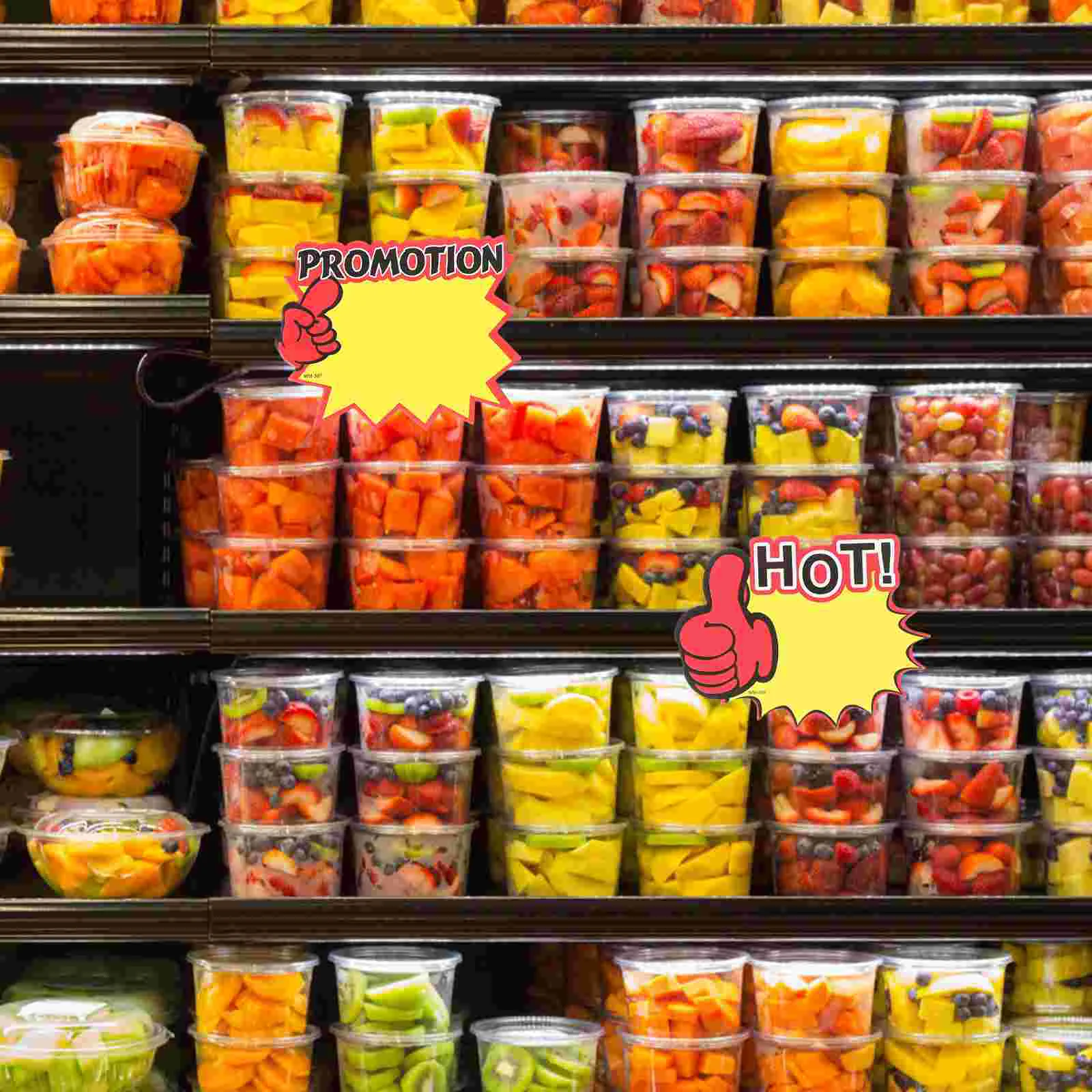 200 Pcs Food Promotional Card Child Neon Light Sign Labels Stickers Pvc Fruit Price Tags