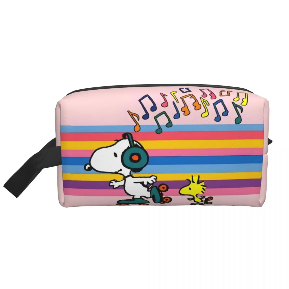 Custom Roller Skating Music Snoopys Comic Toiletry Bag Women Beagle Makeup Cosmetic Organizer Lady Beauty Storage Dopp Kit Box