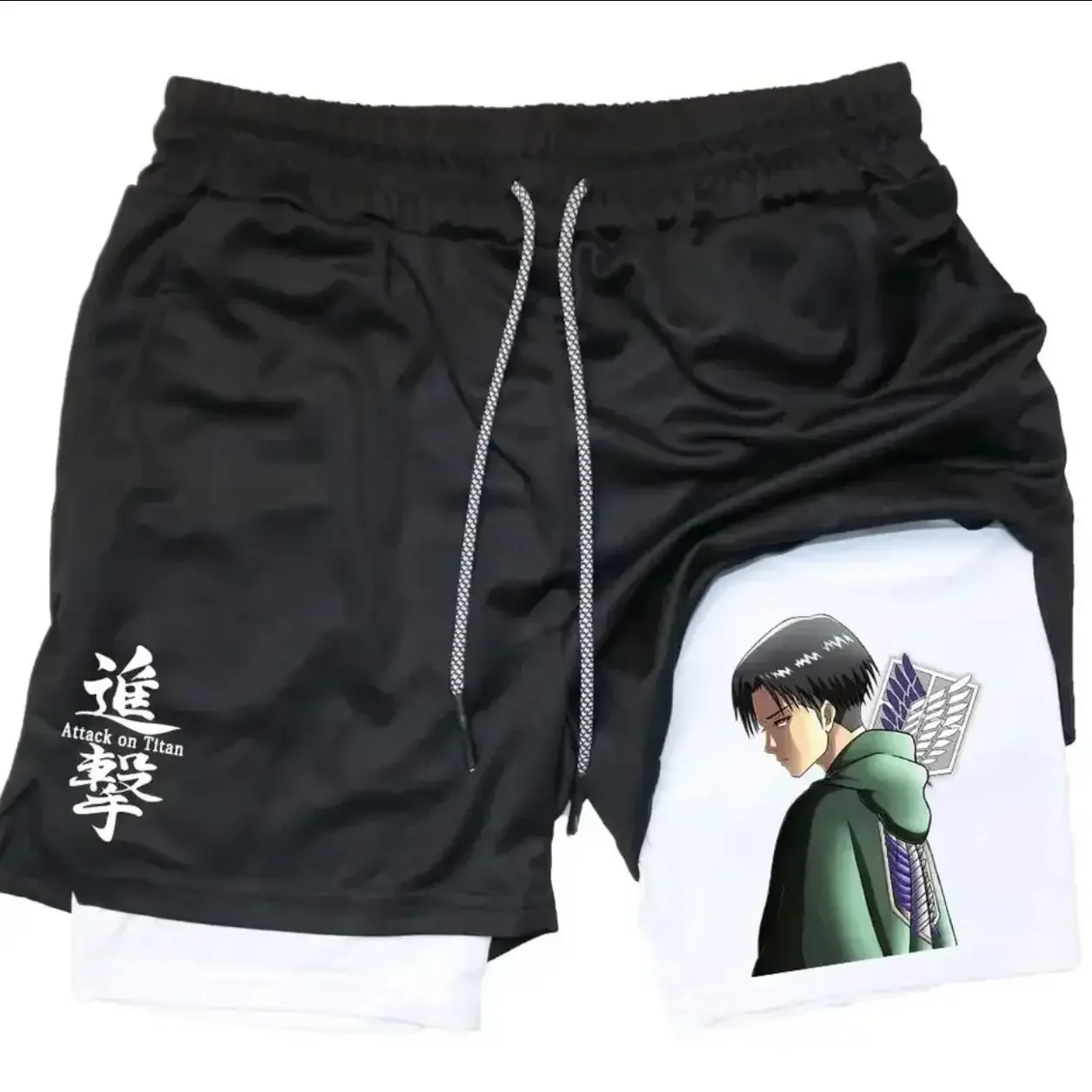 attack-on-titan-trendy-hit-anime-masculino-preto-branco-shorts-esportivos-de-duas-camadas-com-forro-interno-estampado-titan-efeitos-de-relampago-vermelho