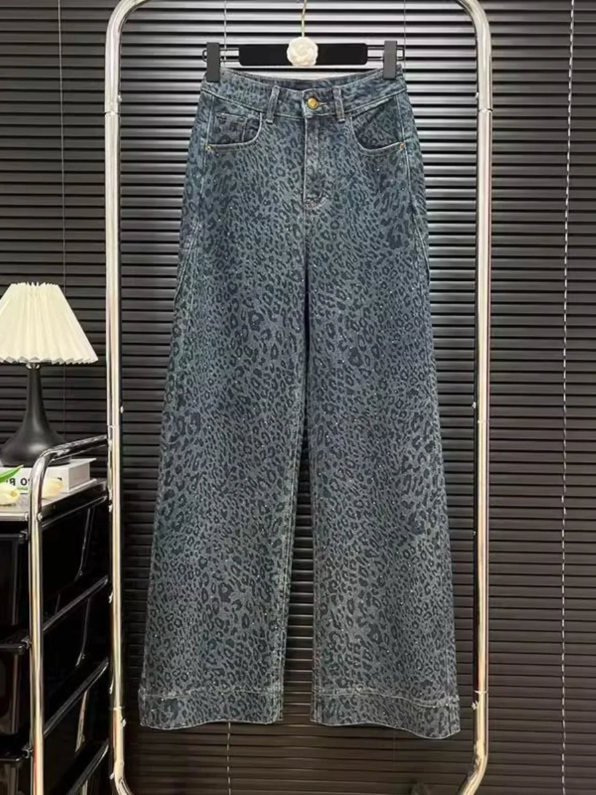 

High Waist Wide Leg Jeans Women's Winter Faion Retro Waed Denim Pants Straight Cut Floor Length Trousers with Zipper