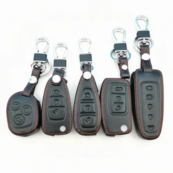 포드 포커스 2 3 4 MK2 MK3 MK4 Kuga Edge Mondeo Fusion Ecosport Fiesta 용 가죽 자동차 열쇠 고리 링 커버 케이스 홀더