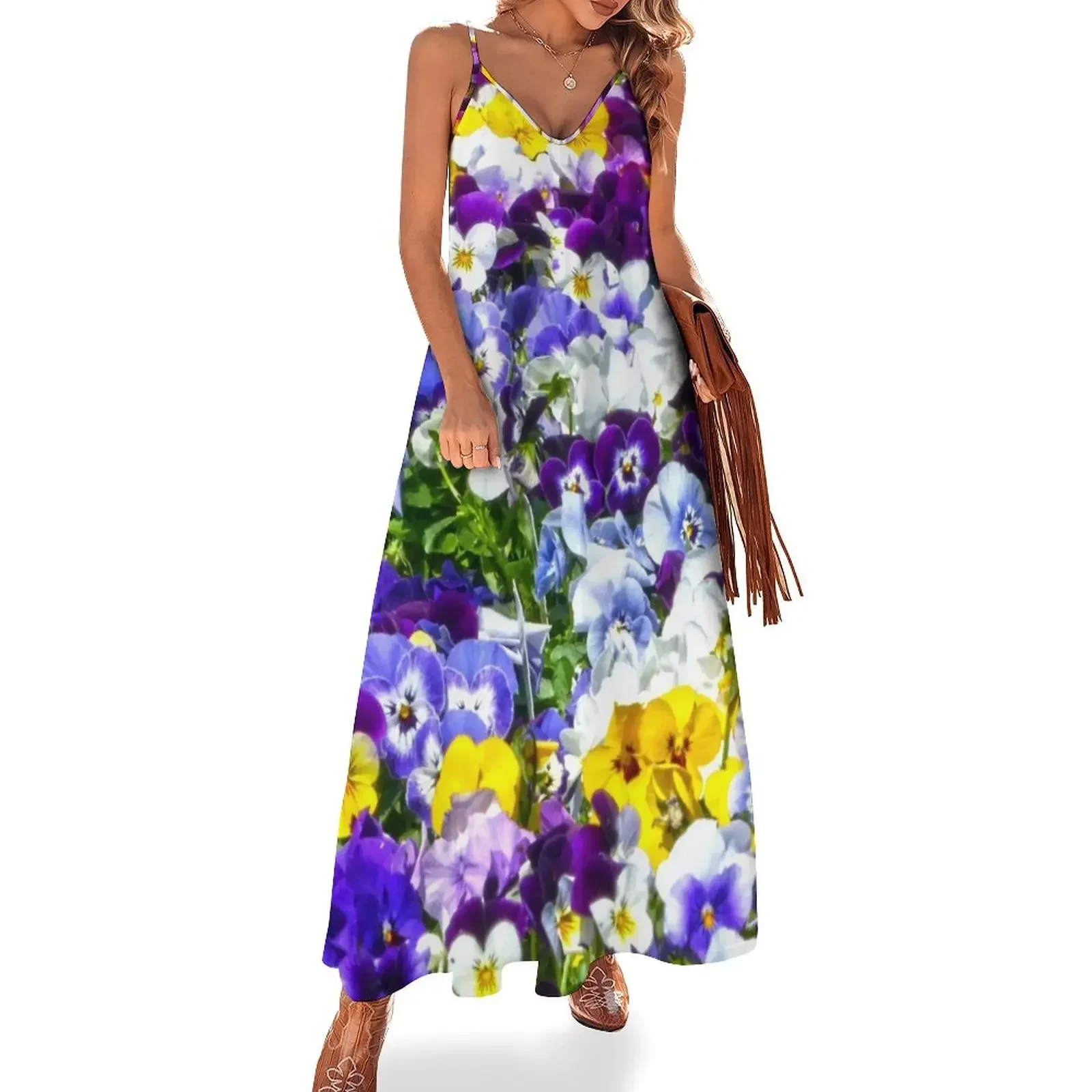 

Pansies Pansies Pansies Sleeveless Dress sensual sexy dress for women summer clothes Dress