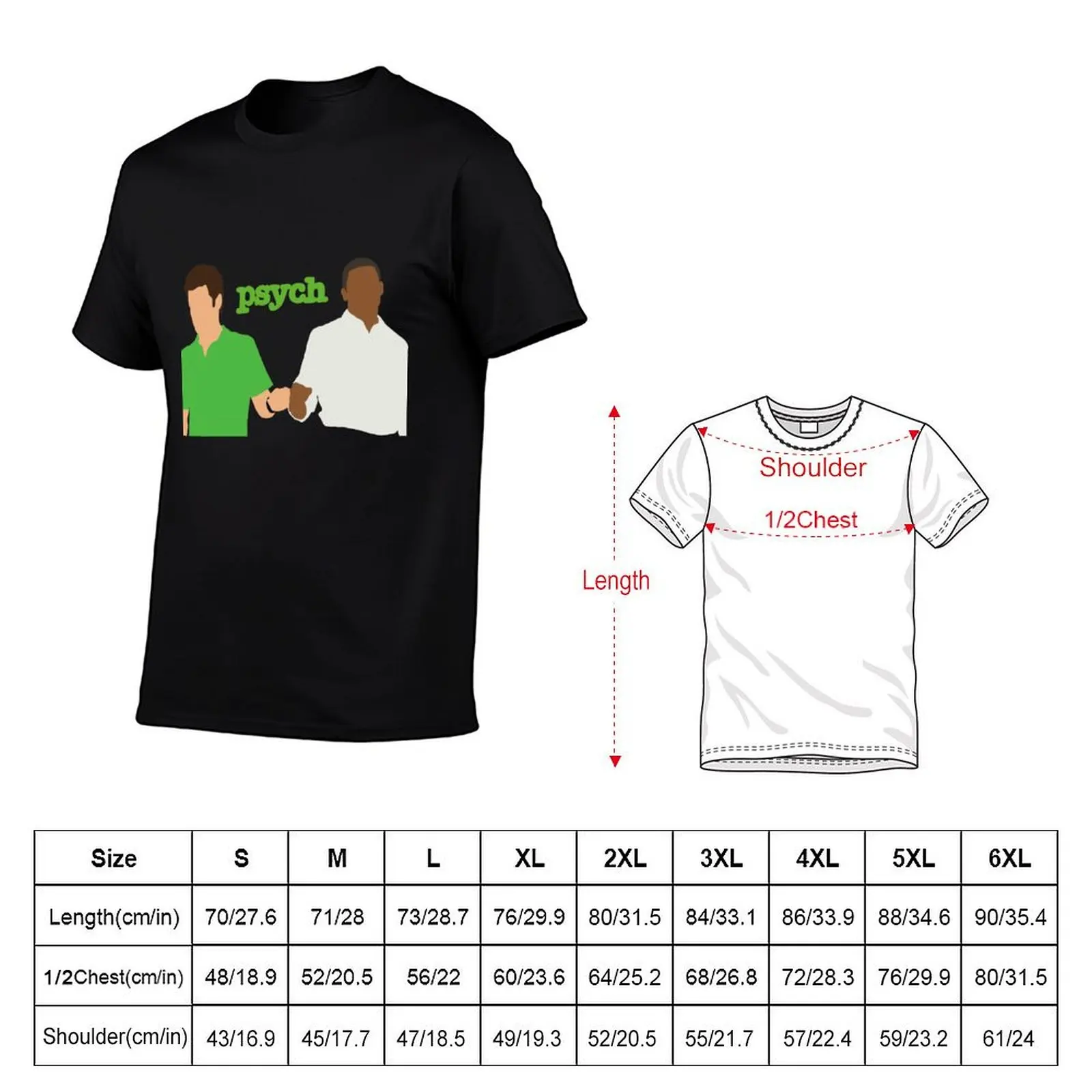Psych Shawn and Gus T-Shirt plain cotton man t-shirts black t-shirts for men
