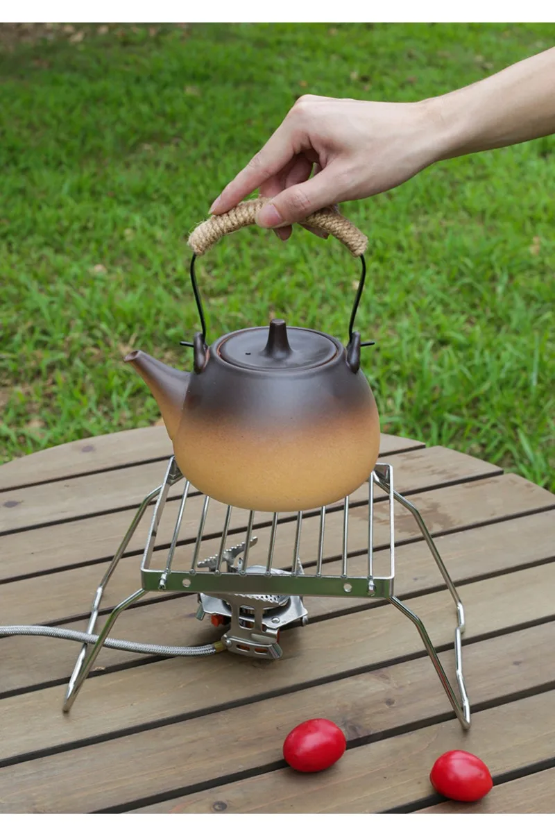 Outdoor Edelstahl Camping Herd Halter Tragbare Falten Mini Grill Rack Topf Halter Backen Stehen Tablett Camping Kochgeschirr – Detail 4