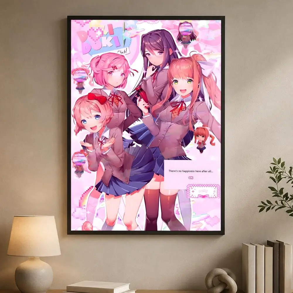 Game D-Doki Doki Literature Club Poster aus PP-Papier, dekorative Wandkunst für Wohnzimmer, Schlafzimmer, Bars, Cafés, stilvolles Wohndekor-Geschenk – Detail 9