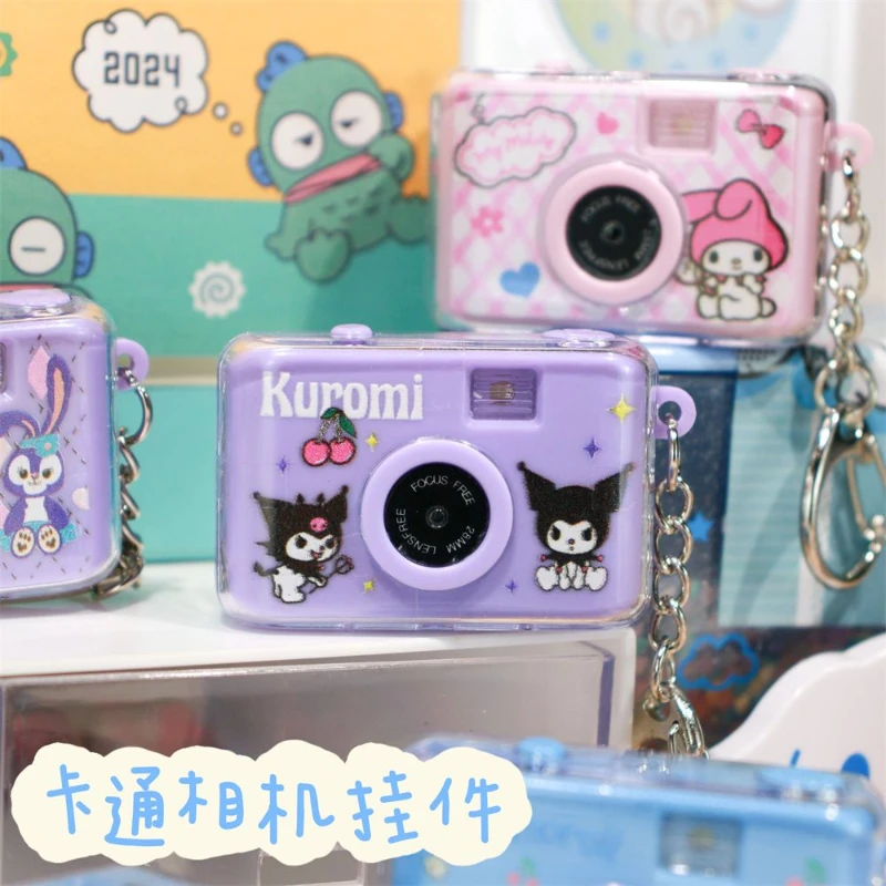 

Sanrio Mini Luminous Sound Imitation Camera Cinnamon Dog Cute Cartoon Kuromi School Bag Keychain Pendant Toy Children's Gift