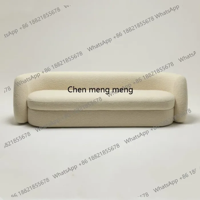 

Nordic minimalist, sofa small apartment living room model room beauty salon reception creative lamb wool sofa