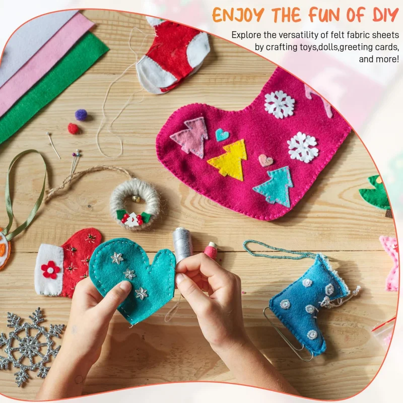 50 Colors Craft , Sheets 20×30cm, Colored Crafting, Durable , A4 , Felt Fabric For Sewin