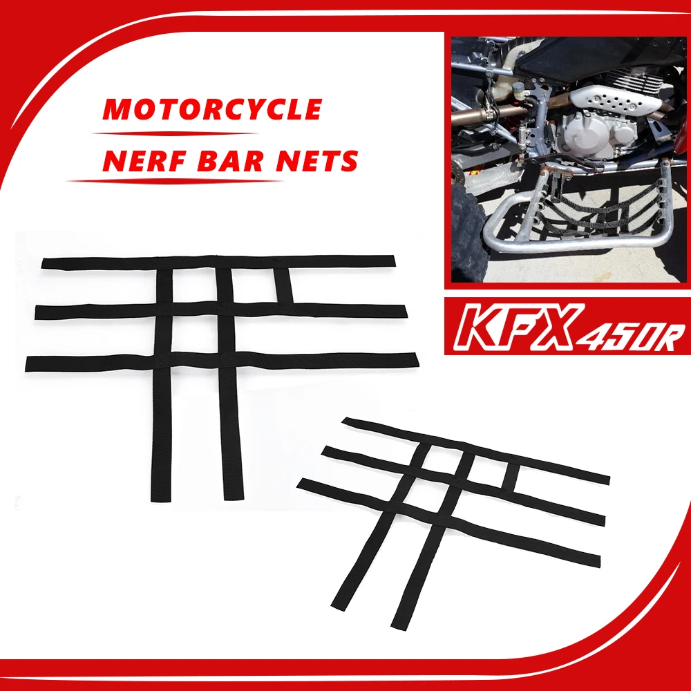 2024 Motorcycle Nerf Bar Nets Waterproof Nylon ATV Toolkit For Polaris For Yamaha Banshee 350 Raptor 350  660 700 YFZ450 YFZ450R