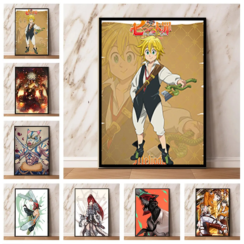 DIY Painting By Numbers Japanese My Hero Academia Chainsaw Man Attack on Titan Black Clover Colorful Oil Painting Handmade Wall