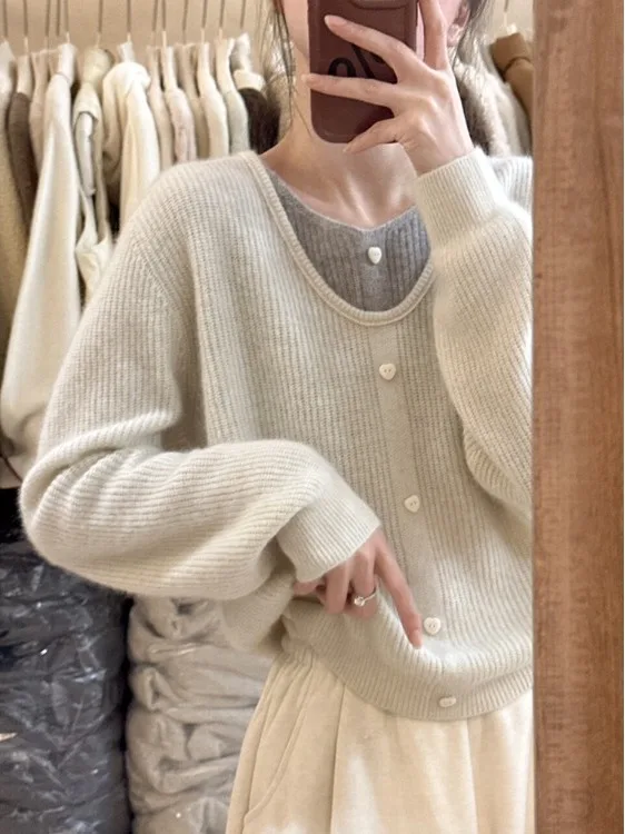 Lose Lange Sve een Gestrickte Pullover Koreanische Sle Zwei-Stück Bequeme Herbst Winter Neue Ankunft frauen Faion Top