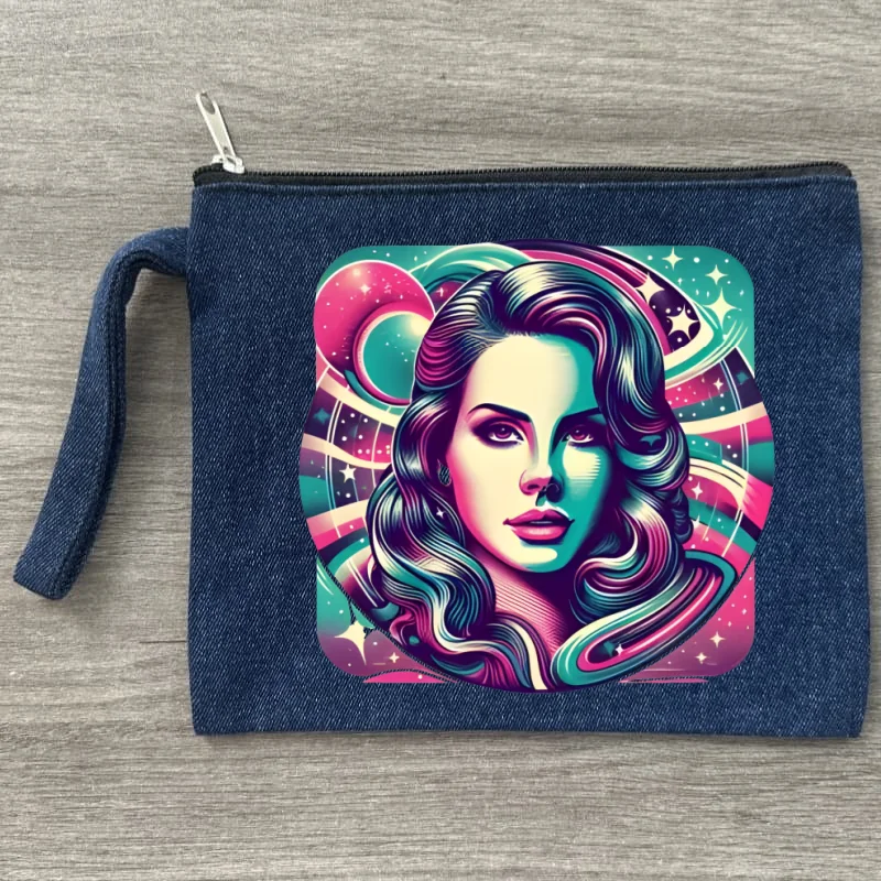 

Холщовая сумка для хранения lana del rey, многофункциональная джинсовая косметичка на молнии, пенал для студентов, сделай сам