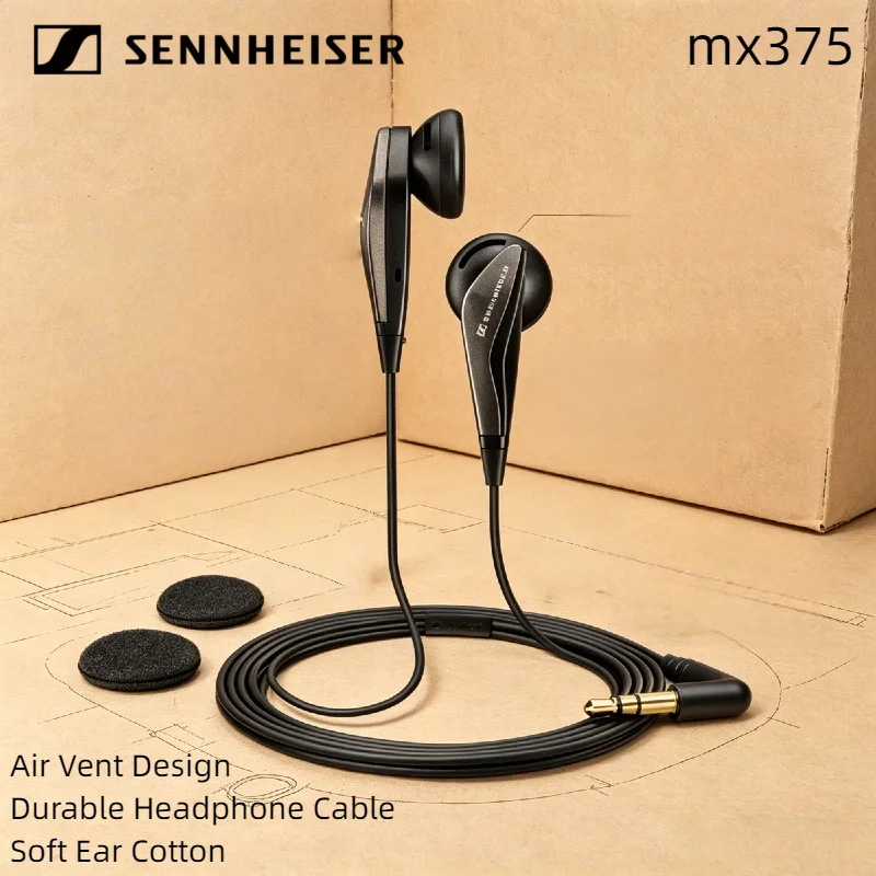 

Sennheiser MX375 Sport Stereo Earbuds 3.5mm Deep Bass Earphones Headset Headphones HD HiFi Noise Isolating Ultra Long Cable
