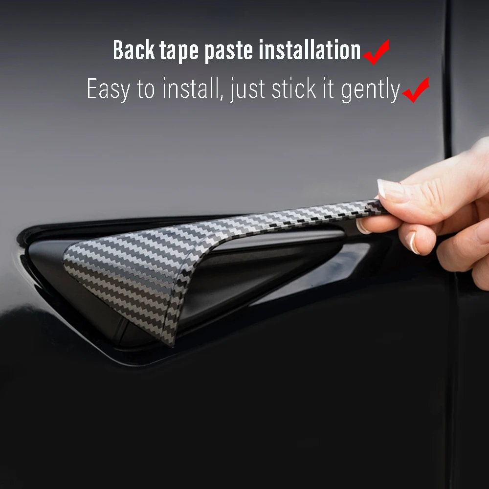 

For Tesla Model 3 2023 2024 Carbon Fiber Car Door Side Marking Cover Accessories Door Side Wing Line Trim Exterior Stickers