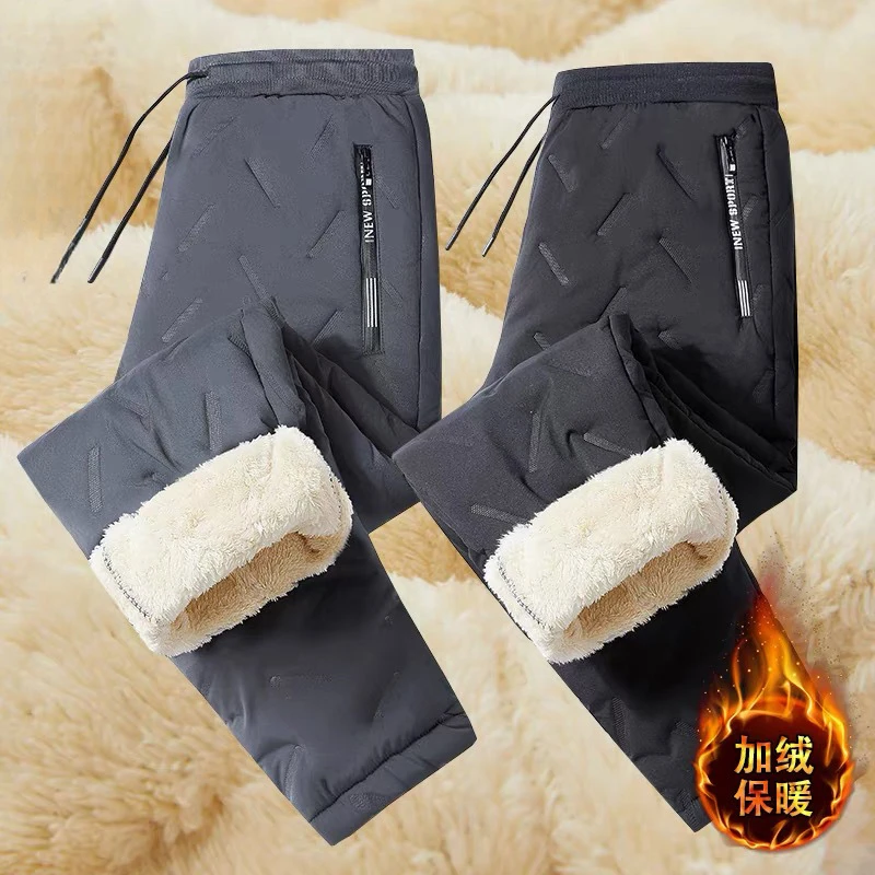 

Роскошные брендовые мужские брюки, теплые бархатные утолщенные спортивные ветрозащитные повседневные брюки, спортивные штаны большого размера, мешковатые