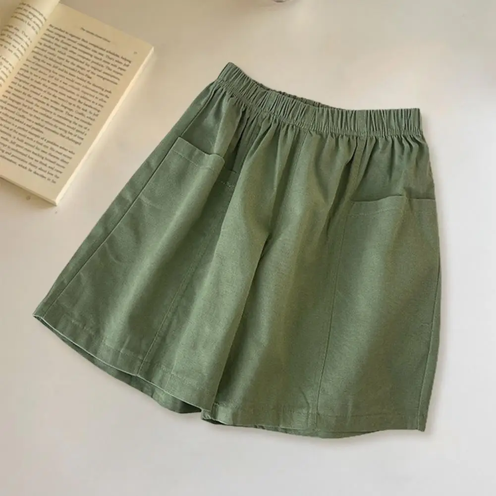 Alltägliche Damen Shorts stilvolle Plus Size Damen Plissee A-Linie Shorts mit elastischen Taillen taschen lässige tägliche Kleidung für den Sommer