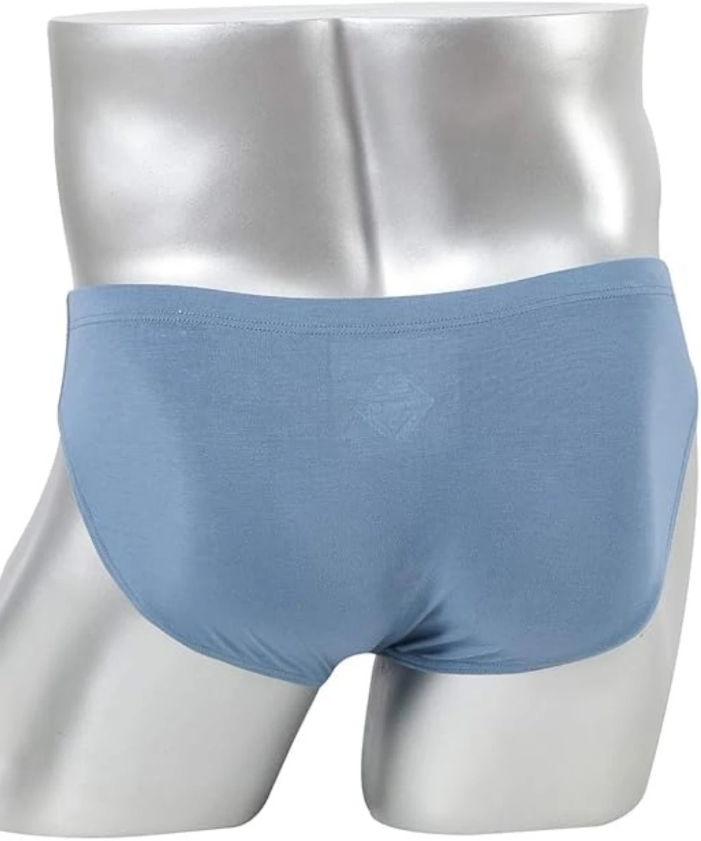 Jinshi Mens Briefs big Pouch Sexy Underpants Bamboo Breathable Stretchy Men's Briefs Bulge Solid Color Underwear