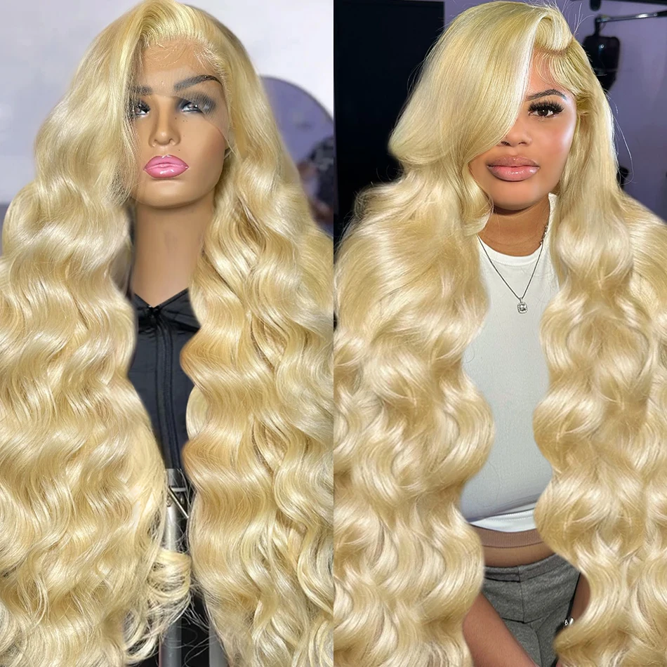 250% HD Transparent 613 Body Wave 13x6 Lace Front Human Hair Wig Color Preplucked 13x4 Honey Blonde Lace Frontal Wigs For Women