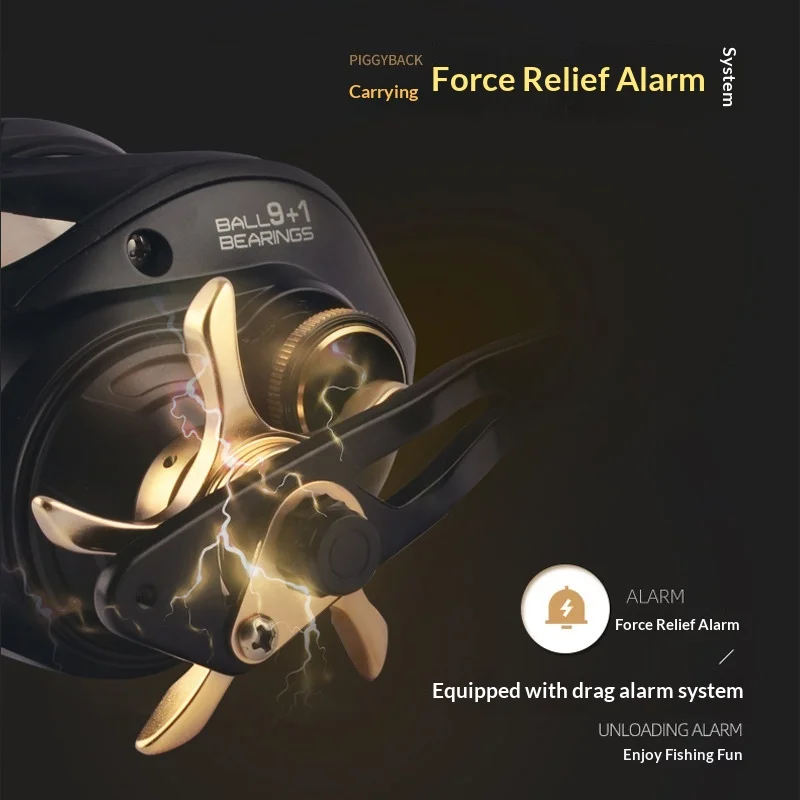 Baitcasting Reel Saltwater Proof Metal Long Casting Big Game Sea Fishing Heavy Duty Drag Alarm Nine Plus One Ball Bearings