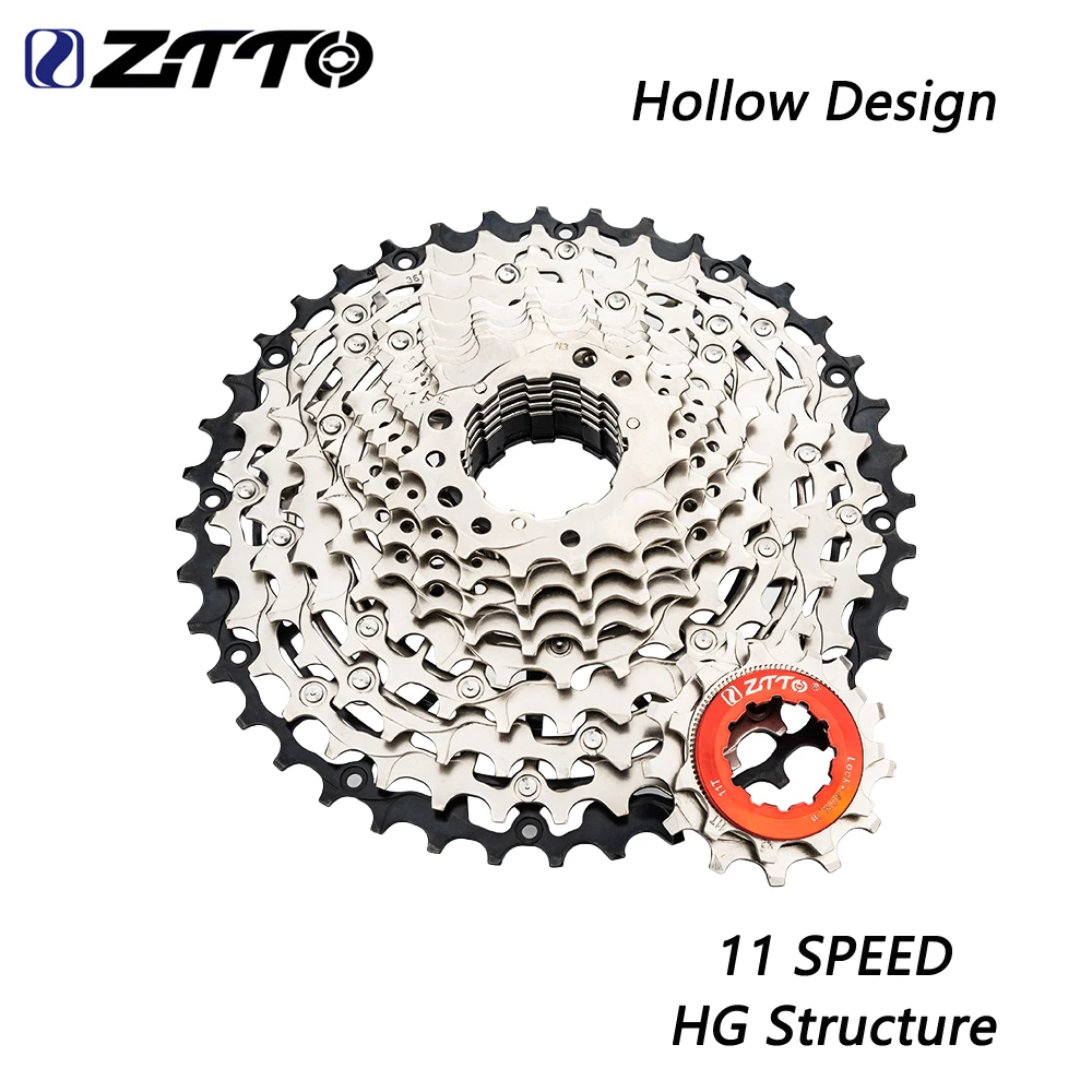 

Кассета ZTTO Ultralight для велосипеда, 11 скоростей, карбоновая сталь, 11S 40T 52T, конструкция HG, звездочка для MTB и шоссейных велосипедов
