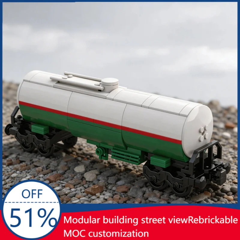 

107 Parts MOC City Transportation Bogie Oil Tanker Truck Model Custom Puzzle Bricks DIY Creative Assembly Kids Puzzle Xmas Gifts
